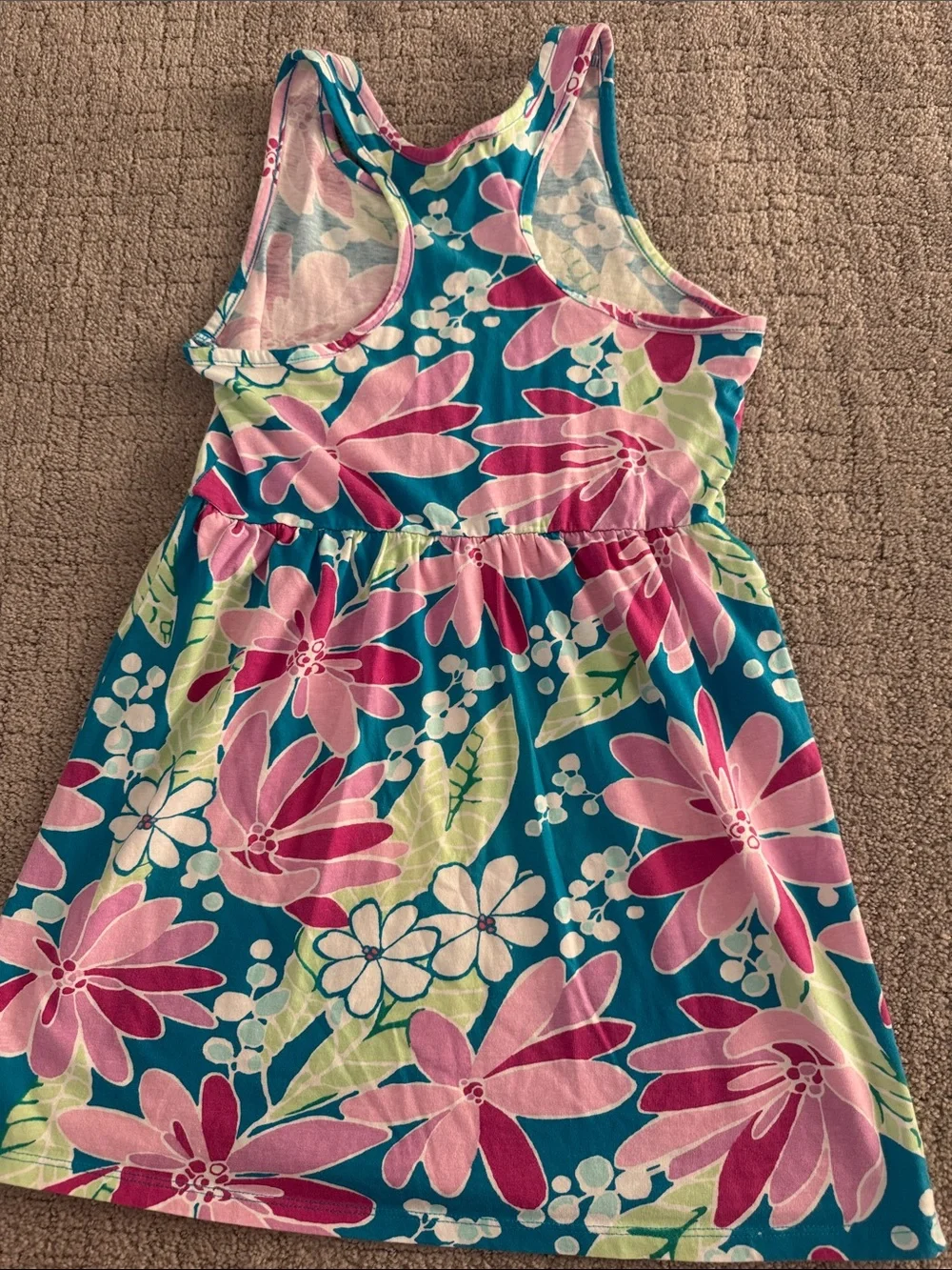 Gymboree Girls Floral Tank Dress - Teal & Pink